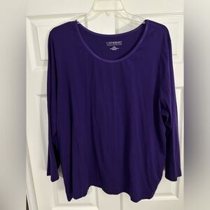 Catherine’s SUPREMA COLLECTION 2X Purple Long-Sleeve Women’s Shirt